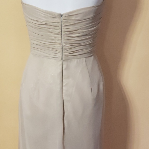 Shimmery Gold Strapless Gown Dress - Picture 5 of 8